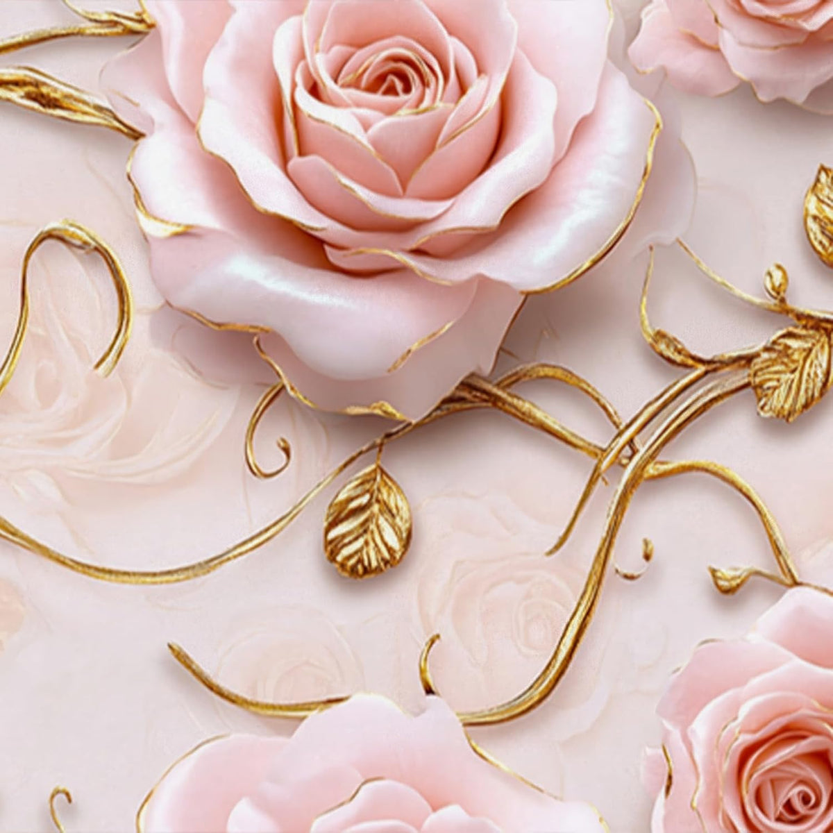 Pink Rose Floral Peel Stick Wallpaper 118.1x17.7 Inch Vinyl