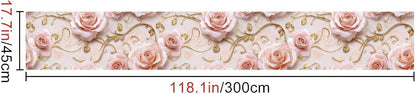 Pink Rose Floral Peel Stick Wallpaper 118.1x17.7 Inch Vinyl