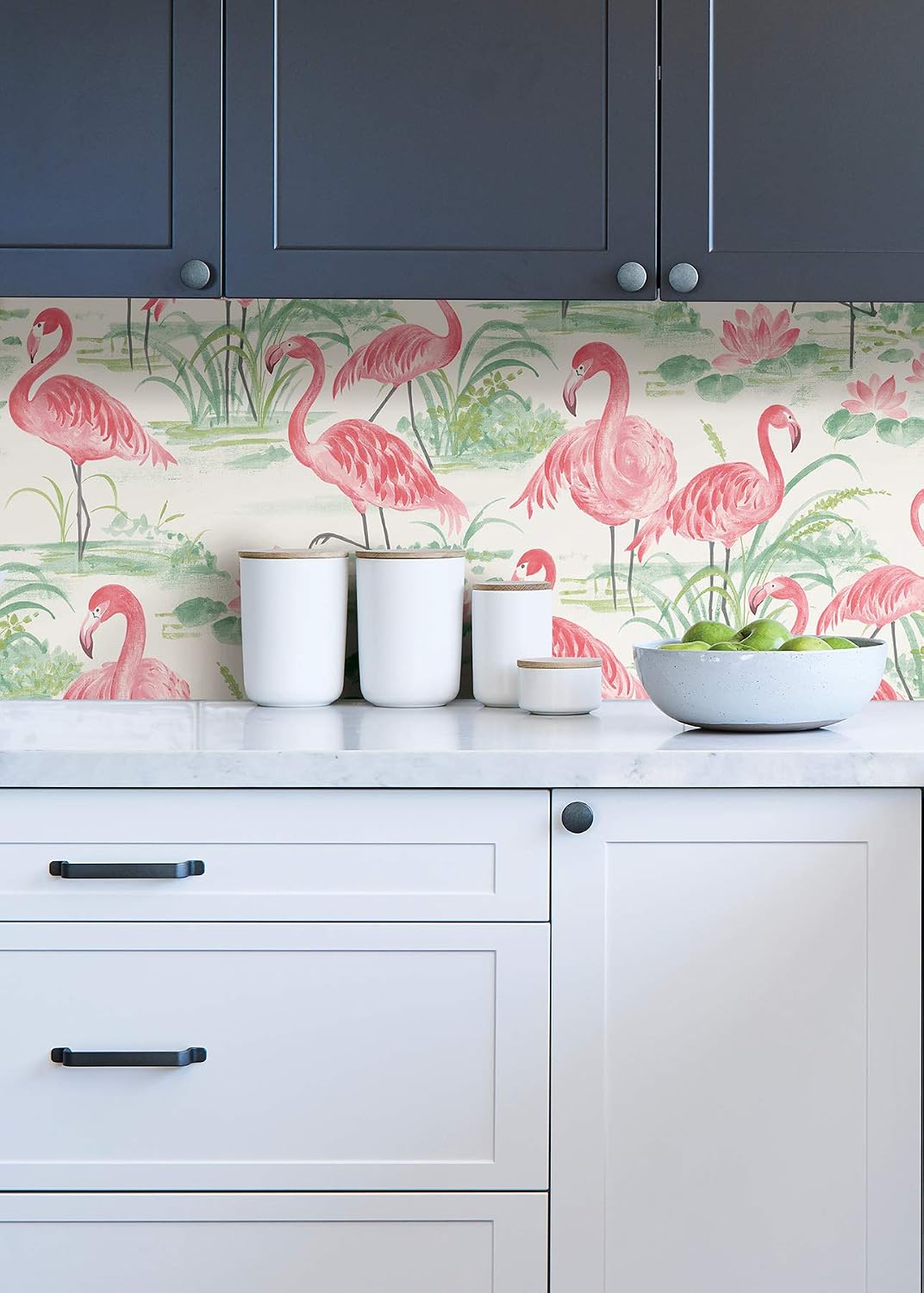 Flamingo Beach Peel & Stick Wallpaper, Pink, Tropical, Self-Adhesive, 20.5-in x 18-ft