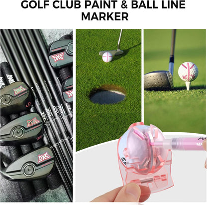 Pink Golf Accessories for Women, Acrylic Paint Ink 16 Pcs Golf Essentials Kit - Golf Club Brush & Golf Towel, Tee & Ball Holder for Bag, Divot Tool & Ball Maker, Golf Club Cleaning Kit - Golf Gifts