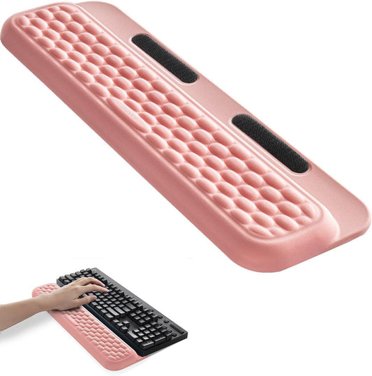Wrist Rest with Stickers, Full 100% Mechanical Keyboard Rest Support Pad, Desk Ergonomic Cushion for Computer Typing Office Work Home Gaming, Soft Memory Foam Arm Palm Hand Pain Relief-Pink