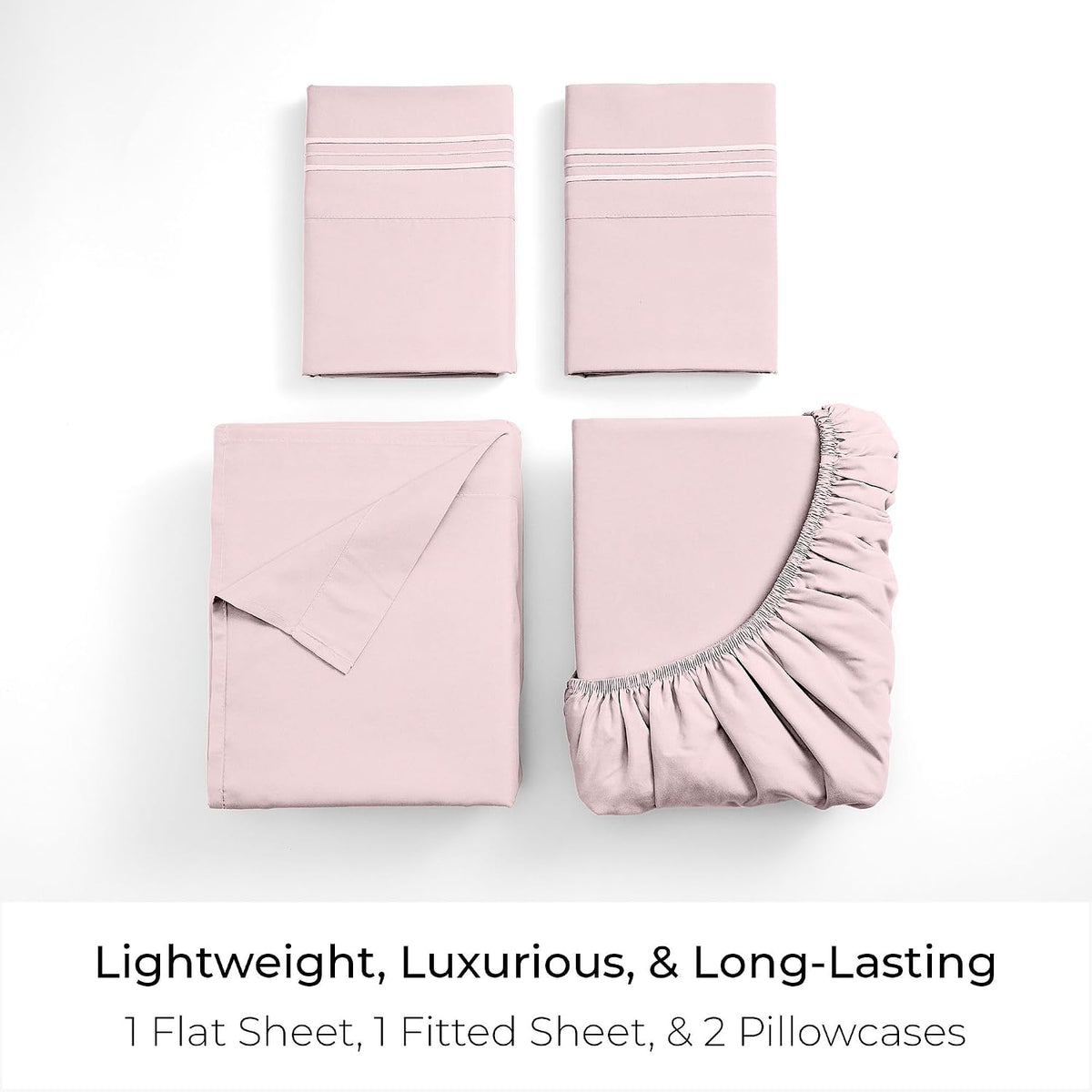 Iconic 4-Piece, Ultra Soft Sheet Set (Full, Blush Pink)