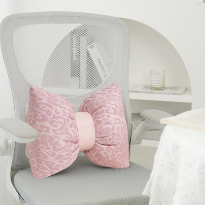 2Pcs Leopard Print Bow Pillows Elegant Coquette Throw Pillow Cheetah Bowknot Home Decor Stuffed Bow Lumbar Pillow for Bed Couch Living Room Decor