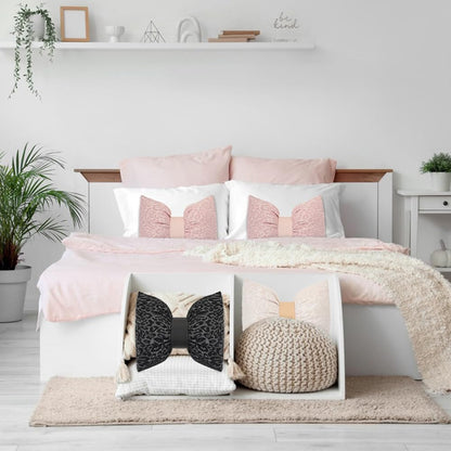 2Pcs Leopard Print Bow Pillows Elegant Coquette Throw Pillow Cheetah Bowknot Home Decor Stuffed Bow Lumbar Pillow for Bed Couch Living Room Decor