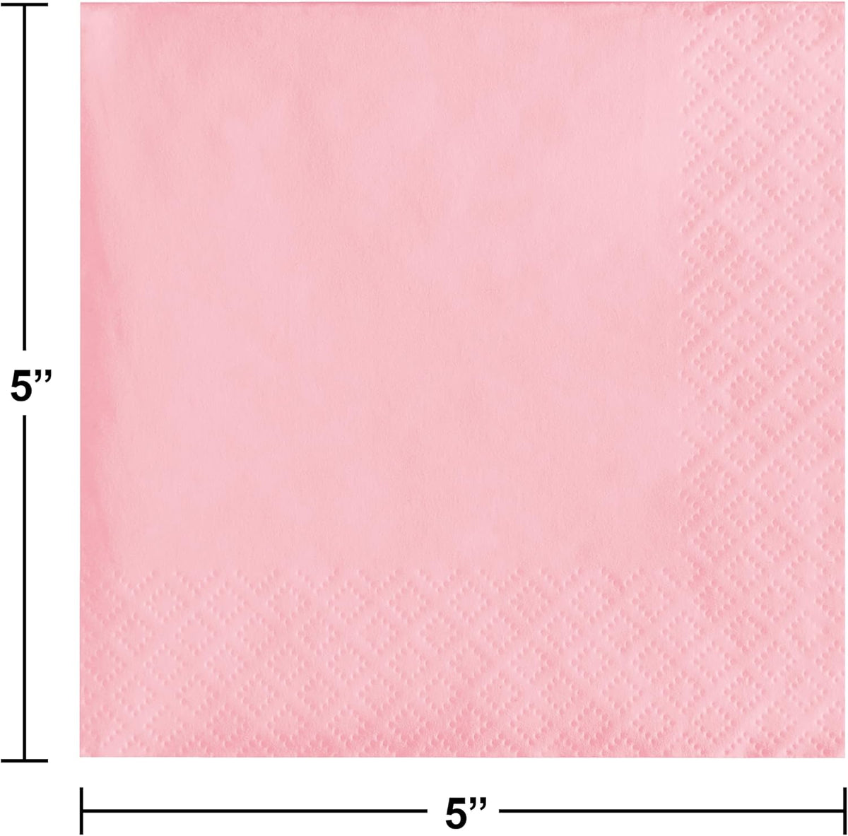 Touch of Color Party Paper Beverage Napkins, Classic Pink, 5 in, 50 ct