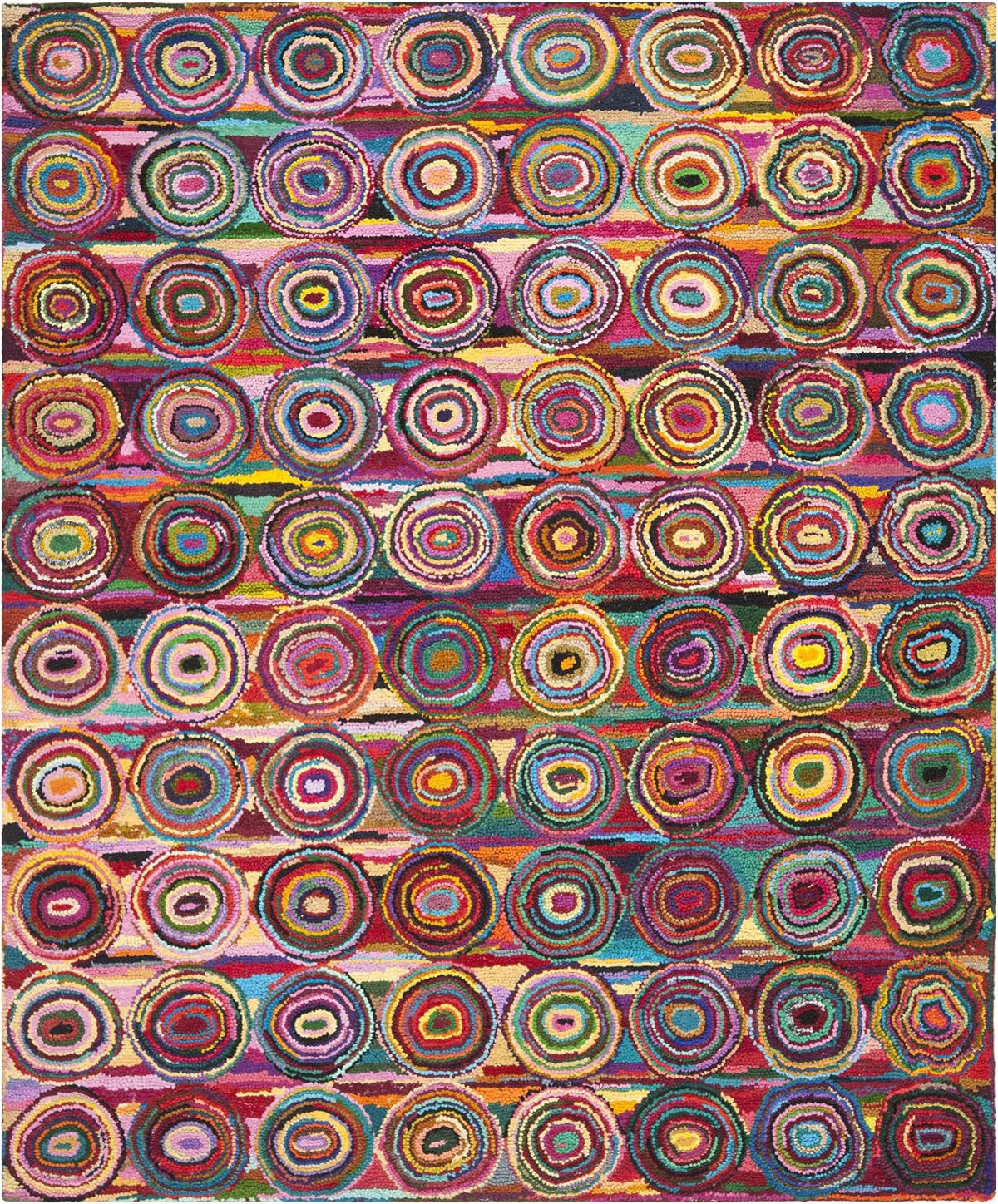 Nantucket Collection Area Rug - 10' x 14', Pink & Multi, Handmade Modern Abstract Boho Cotton, Ideal for High Traffic Areas in Living Room, Bedroom (NAN143A)