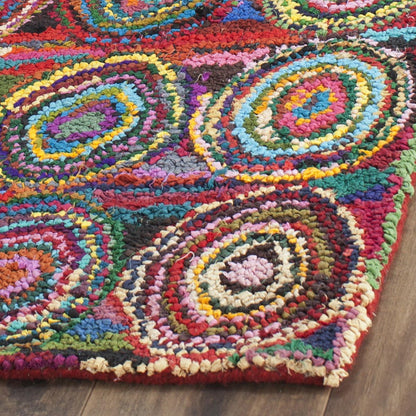 Nantucket Collection Area Rug - 10' x 14', Pink & Multi, Handmade Modern Abstract Boho Cotton, Ideal for High Traffic Areas in Living Room, Bedroom (NAN143A)