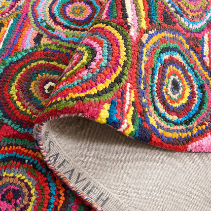 Nantucket Collection Area Rug - 10' x 14', Pink & Multi, Handmade Modern Abstract Boho Cotton, Ideal for High Traffic Areas in Living Room, Bedroom (NAN143A)