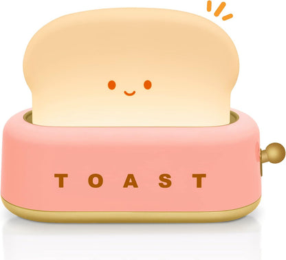 Desk Decor Cute Pink Toast Lamp Small Desk Lamp Night Light for Kids
