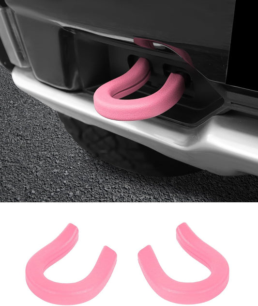 Pink Tow Hook Covers Fit for Chevy Silverado/GMC-Sierra 2014-2025 Front Bumper Tow Hooks Rubber Protector Trim Compatible with Chevrolet Silverado Accessories