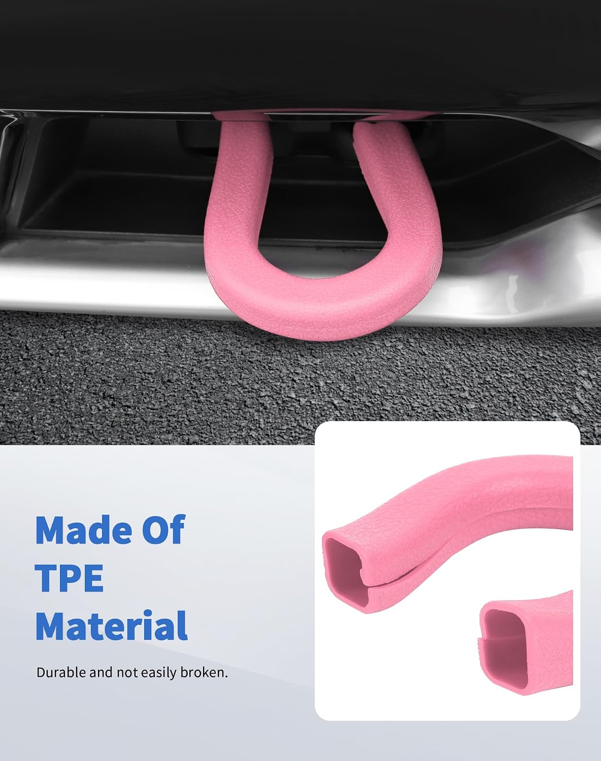 Pink Tow Hook Covers Fit for Chevy Silverado/GMC-Sierra 2014-2025 Front Bumper Tow Hooks Rubber Protector Trim Compatible with Chevrolet Silverado Accessories