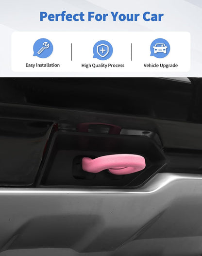 Pink Tow Hook Covers Fit for Chevy Silverado/GMC-Sierra 2014-2025 Front Bumper Tow Hooks Rubber Protector Trim Compatible with Chevrolet Silverado Accessories