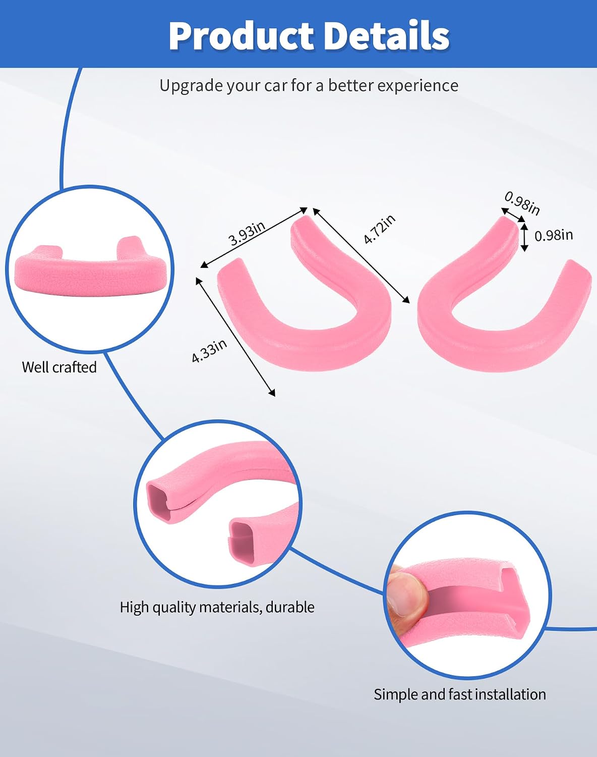 Pink Tow Hook Covers Fit for Chevy Silverado/GMC-Sierra 2014-2025 Front Bumper Tow Hooks Rubber Protector Trim Compatible with Chevrolet Silverado Accessories
