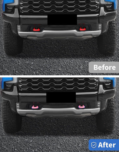 Pink Tow Hook Covers Fit for Chevy Silverado/GMC-Sierra 2014-2025 Front Bumper Tow Hooks Rubber Protector Trim Compatible with Chevrolet Silverado Accessories