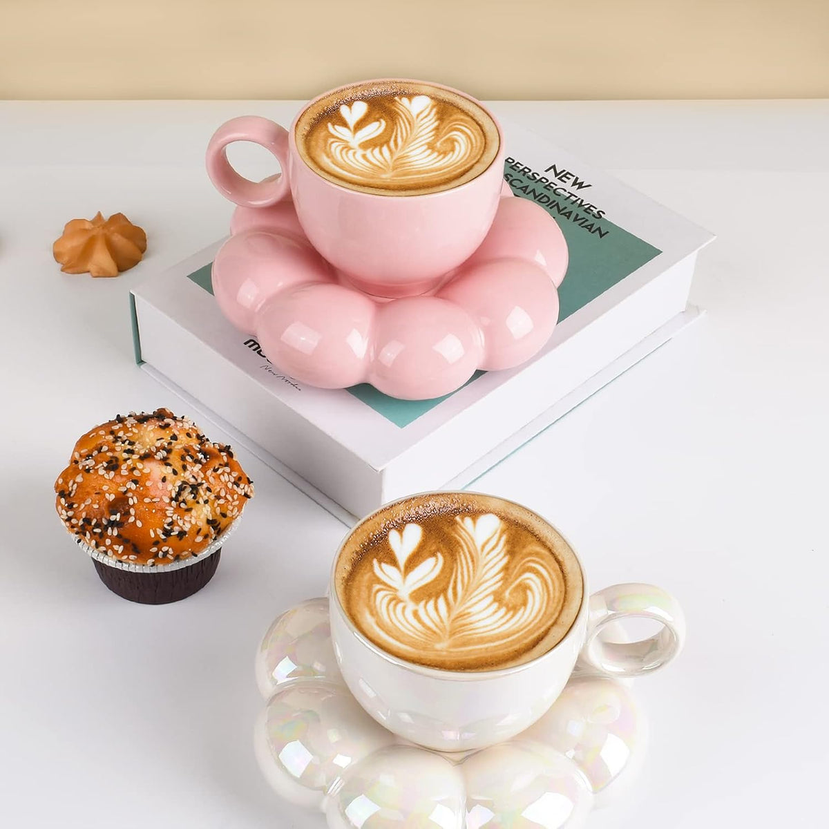 6.5oz Sunflower Saucer Mini Ceramic Mug, Pink Mother’s Day Cup