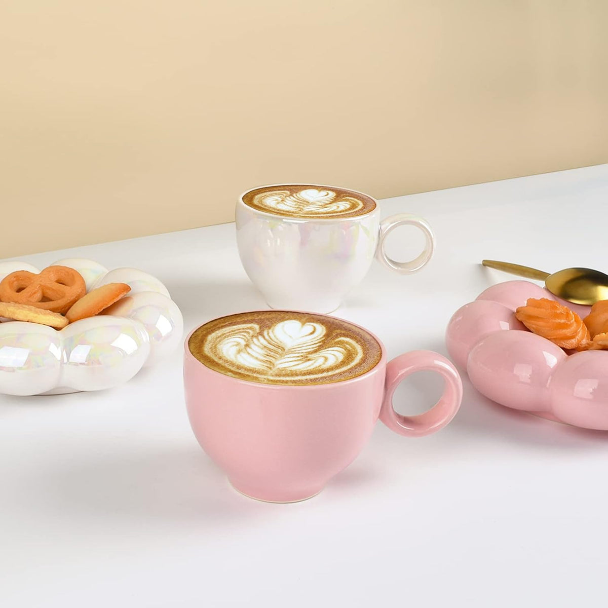 6.5oz Sunflower Saucer Mini Ceramic Mug, Pink Mother’s Day Cup