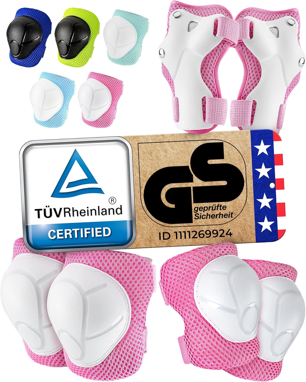 6pcs Complete Set 3-12 Years- Knee Pads Elbow Pads and Wrist Guards