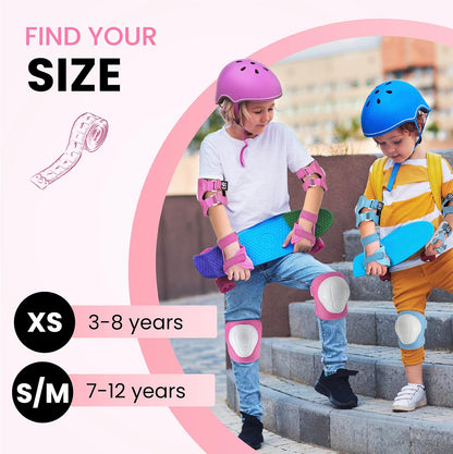 6pcs Complete Set 3-12 Years- Knee Pads Elbow Pads and Wrist Guards