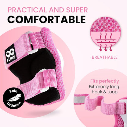 6pcs Complete Set 3-12 Years- Knee Pads Elbow Pads and Wrist Guards