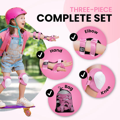 6pcs Complete Set 3-12 Years- Knee Pads Elbow Pads and Wrist Guards