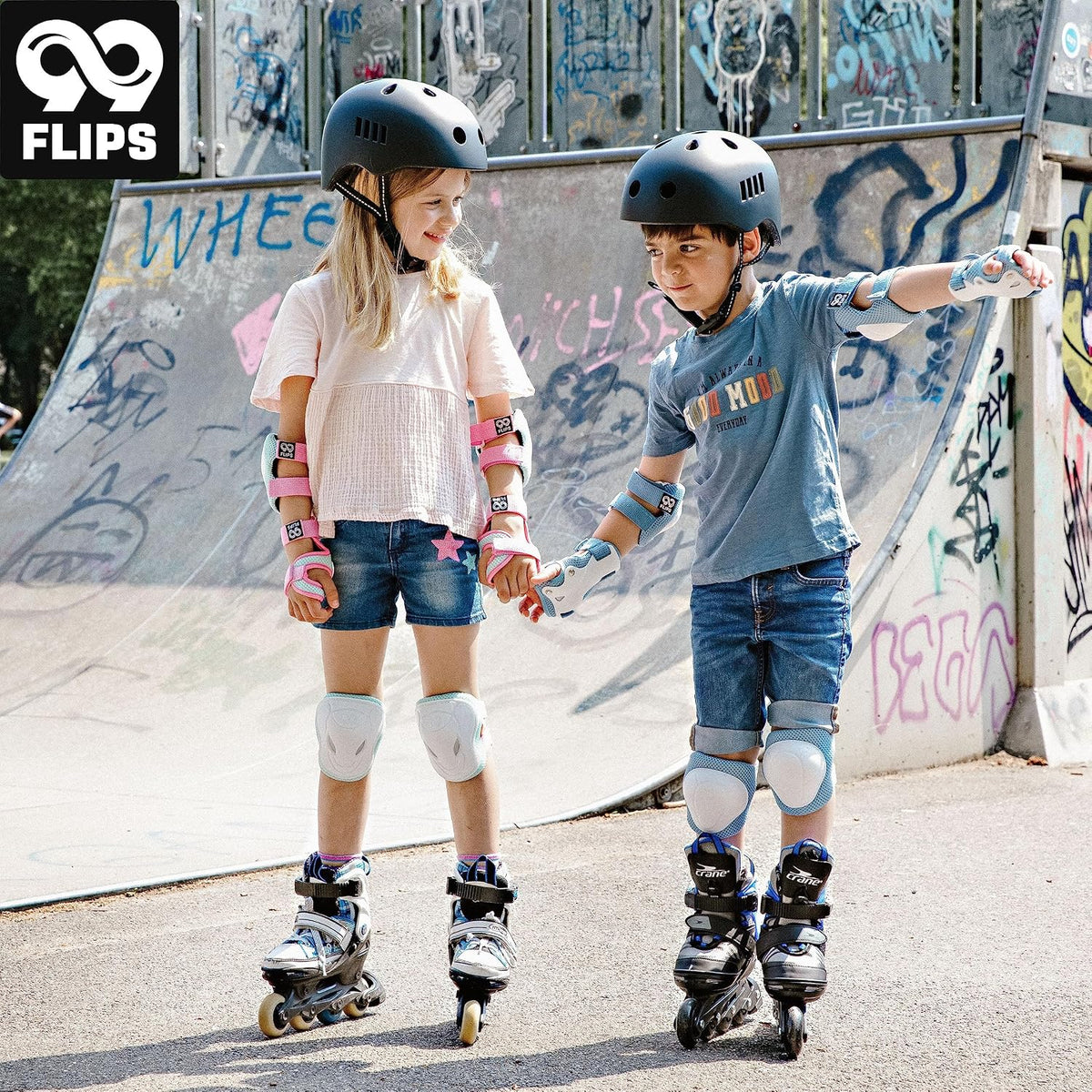 6pcs Complete Set 3-12 Years- Knee Pads Elbow Pads and Wrist Guards