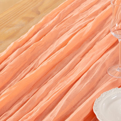 Peach Cheesecloth Table Runners 6 Pack Summer Boho Runners