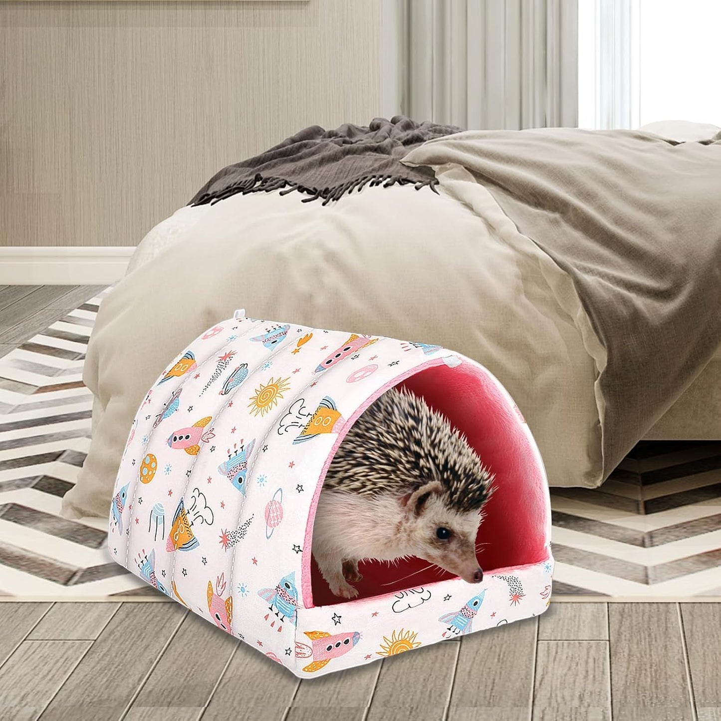 2 Pack Guinea Pig Bed, Guinea Pig Hideout Washable Small Animal House Cage Accessories for Dwarf Rabbits Chinchillas Hamsters Hedgehogs Ferrets Bearded Dragons and Rats