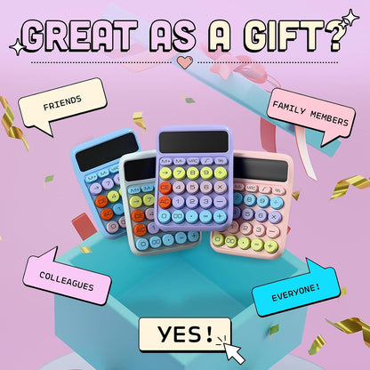 Pink Calculator – Cute Desk Calculator with Big Buttons, 12-Digit, for School, Office & Pink Desk Accessories
