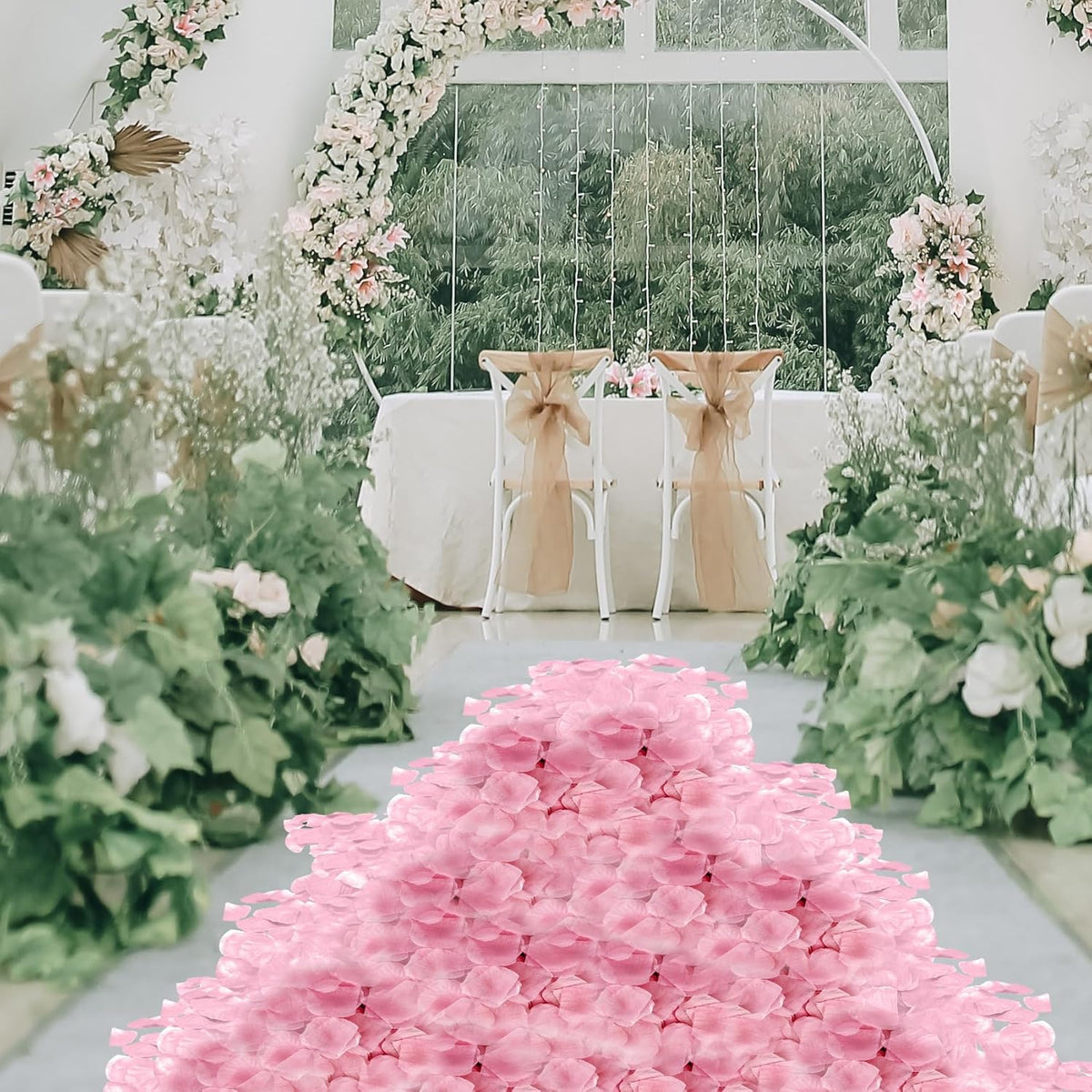 500 Pcs Exquisite Light Pink Rose Petals, Artificial Flower Petals for Weddings,Events Deco