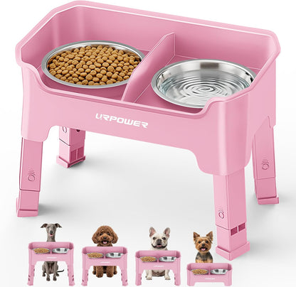 Mess Proof Elevated Dog Bowls, Splash Guard Raised Bowl Stand