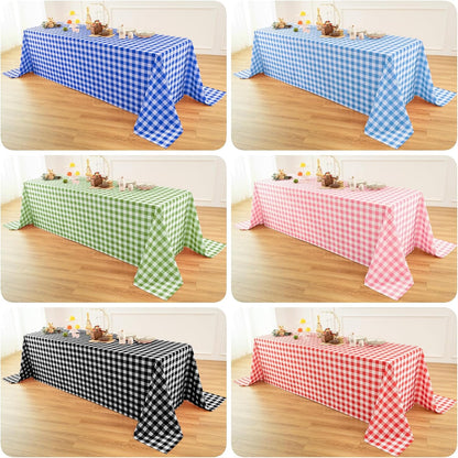 Waterproof Checkered Tablecloth Runner Fabric - Rectangle 12x108 Inch Classic Gingham Buffalo Plaid Table Cloth for Indoor/Outdoor Use - Table Cover for Kitchen, BBQs, and Parties