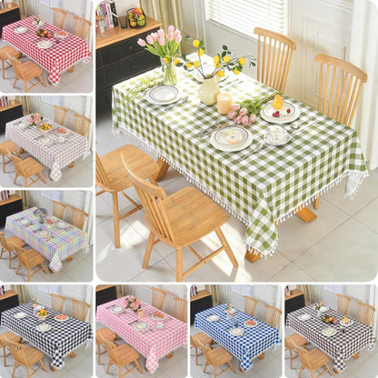 Waterproof Checkered Tablecloth Runner Fabric - Rectangle 12x108 Inch Classic Gingham Buffalo Plaid Table Cloth for Indoor/Outdoor Use - Table Cover for Kitchen, BBQs, and Parties