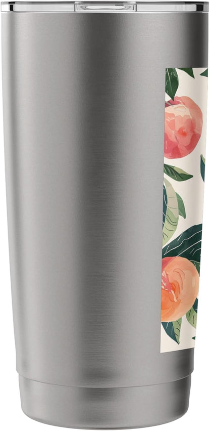 Vintage Fruit Pattern Art Peach Stainless Steel Insulated Tumbler