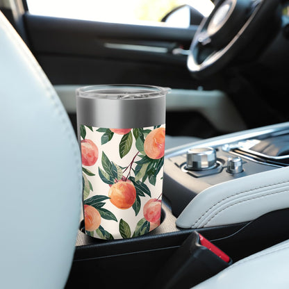 Vintage Fruit Pattern Art Peach Stainless Steel Insulated Tumbler