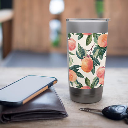 Vintage Fruit Pattern Art Peach Stainless Steel Insulated Tumbler