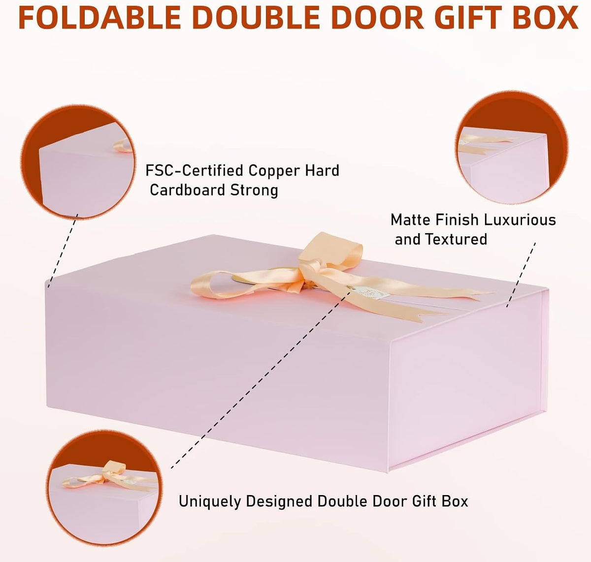 7x7x3 Inch Pink Gift Boxes with Lids, Small Pink Gift Box with Ribbon Card Fancy Gift Wrap Boxes for Anniversary, Bridal Showers, Weddings, Girlfriend, Bridesmaids Gifts, Mother's day