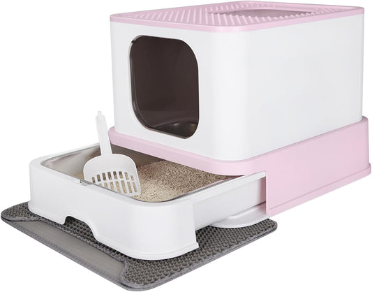 Stainless Steel Cat Litter: Covered, High Sides, Easy Clean