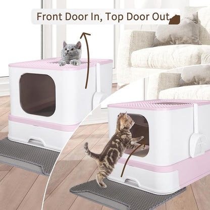 Stainless Steel Cat Litter: Covered, High Sides, Easy Clean