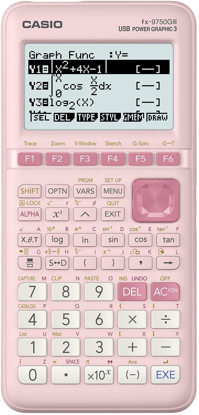 fx-9750GIII Graphing Calculator, Python Programming, Pink
