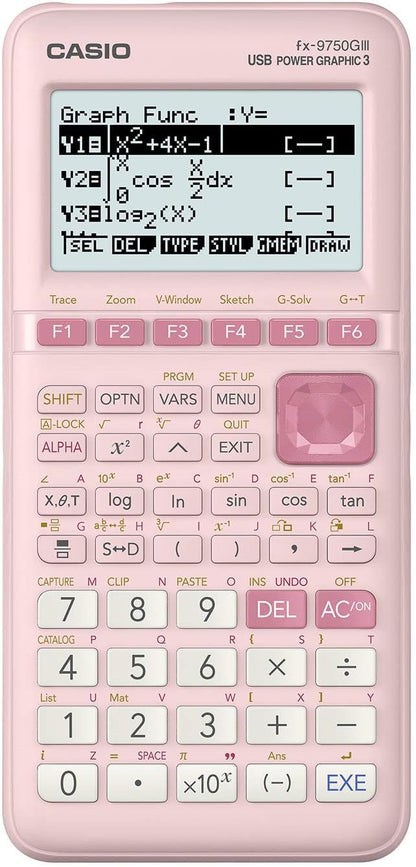 fx-9750GIII Graphing Calculator, Python Programming, Pink