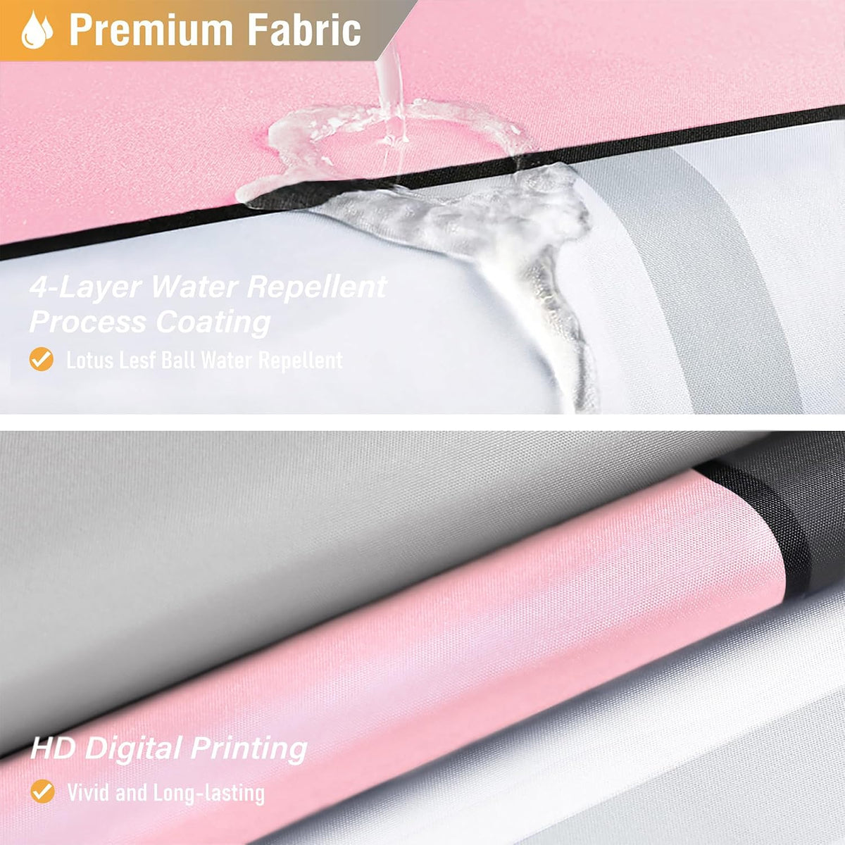 BTTN Pink Modern Geometric Waterproof Fabric Set, 72 x 72