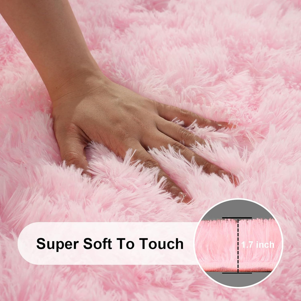 Pink Rug for Bedroom, 2x3 Small Fluffy Area Rugs for Living Room