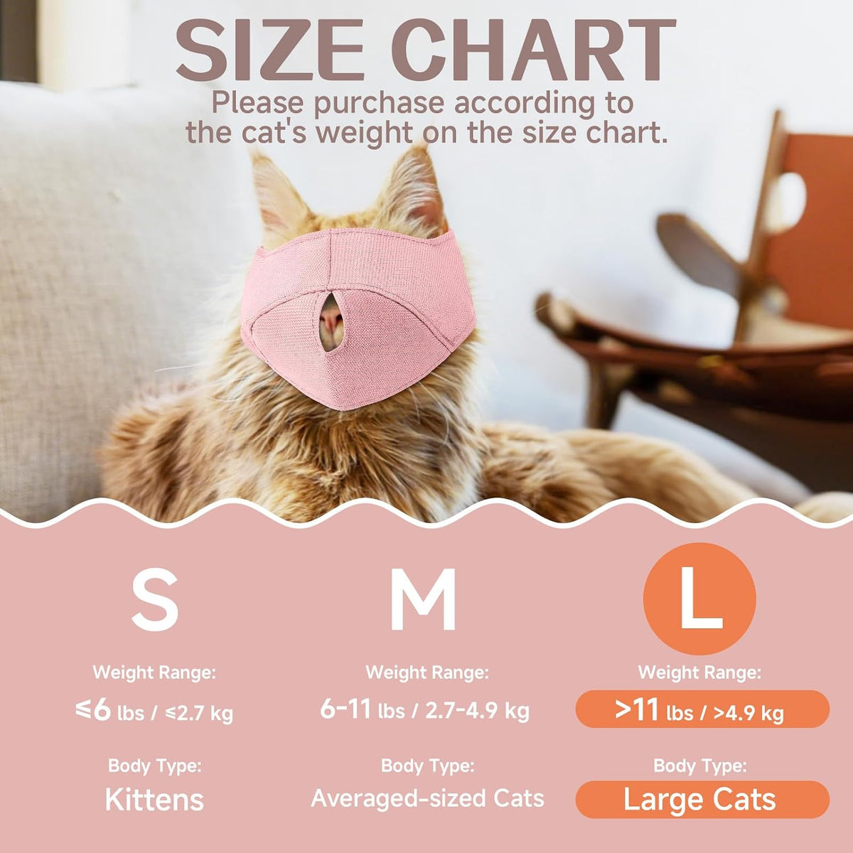 Cat Calming Muzzle for Grooming, Nail Trimming, Soft Head Cover