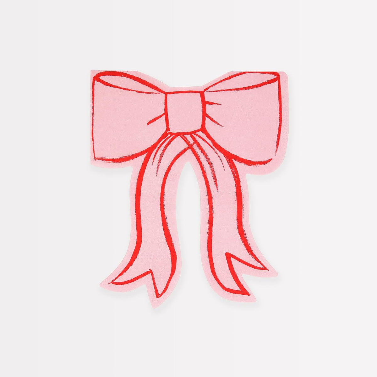 Bow Party Napkins (pack of 16), Disposable Paper Napkins, Thick & Absorbent 3-Ply Paper for Baby Shower and Bridal Showers, Pink & Red, Kids & Adults, 5.25 x 6.5"