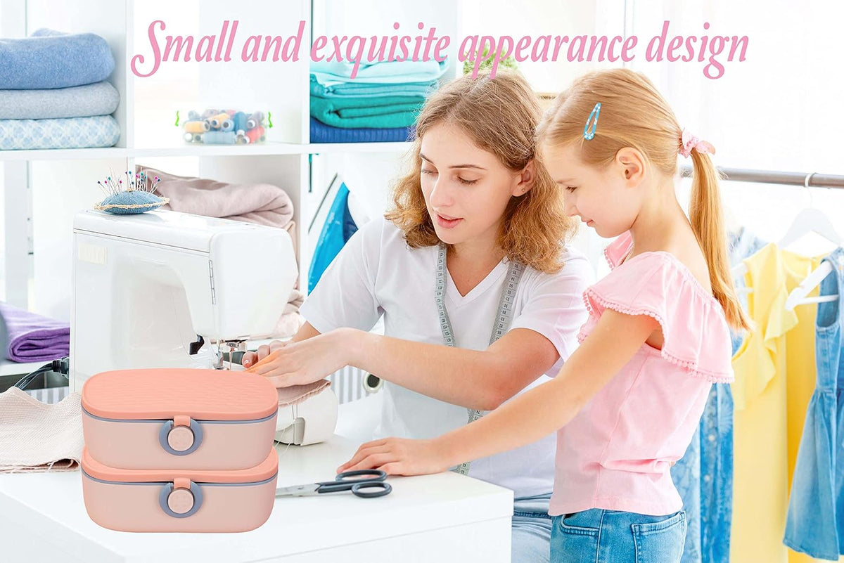 Sewing Project Kit, 135 Pcs Family Sewing Supplies Repair Kit Traveler Sewing Kit Sewing Thread Accessories DIY Sewing Supplies Organizer (Green) (Pink)