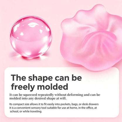 Coconut Oil Squishy Stress Ball, Shapeable and No Rebound. Soft Elastic Fidget Toy for Adults and Kids. Anxiety Relief, Office Desk Calming, Birthday Pink.（Pink）