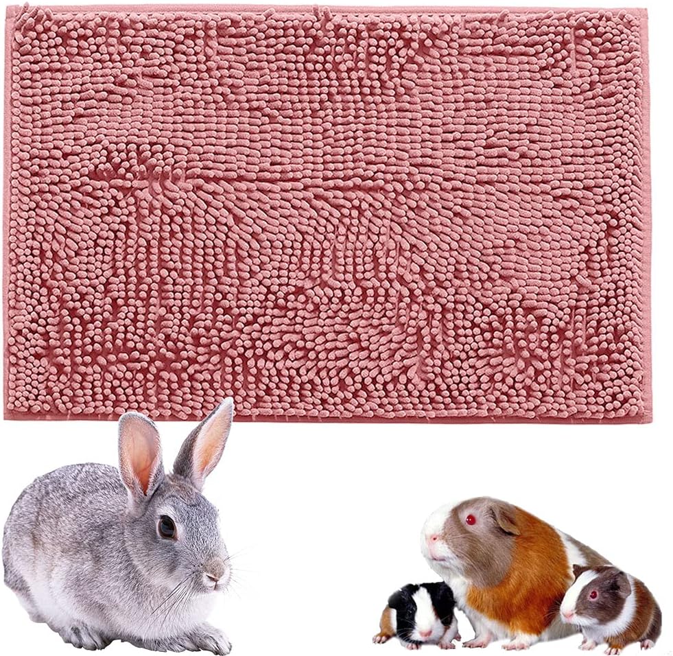 Long Plush Bunny Rabbit Guinea Pig Bed, Winter Warm Bunny Blanket for Rabbits, Guinea Pig Cage Liners Washable Reusable