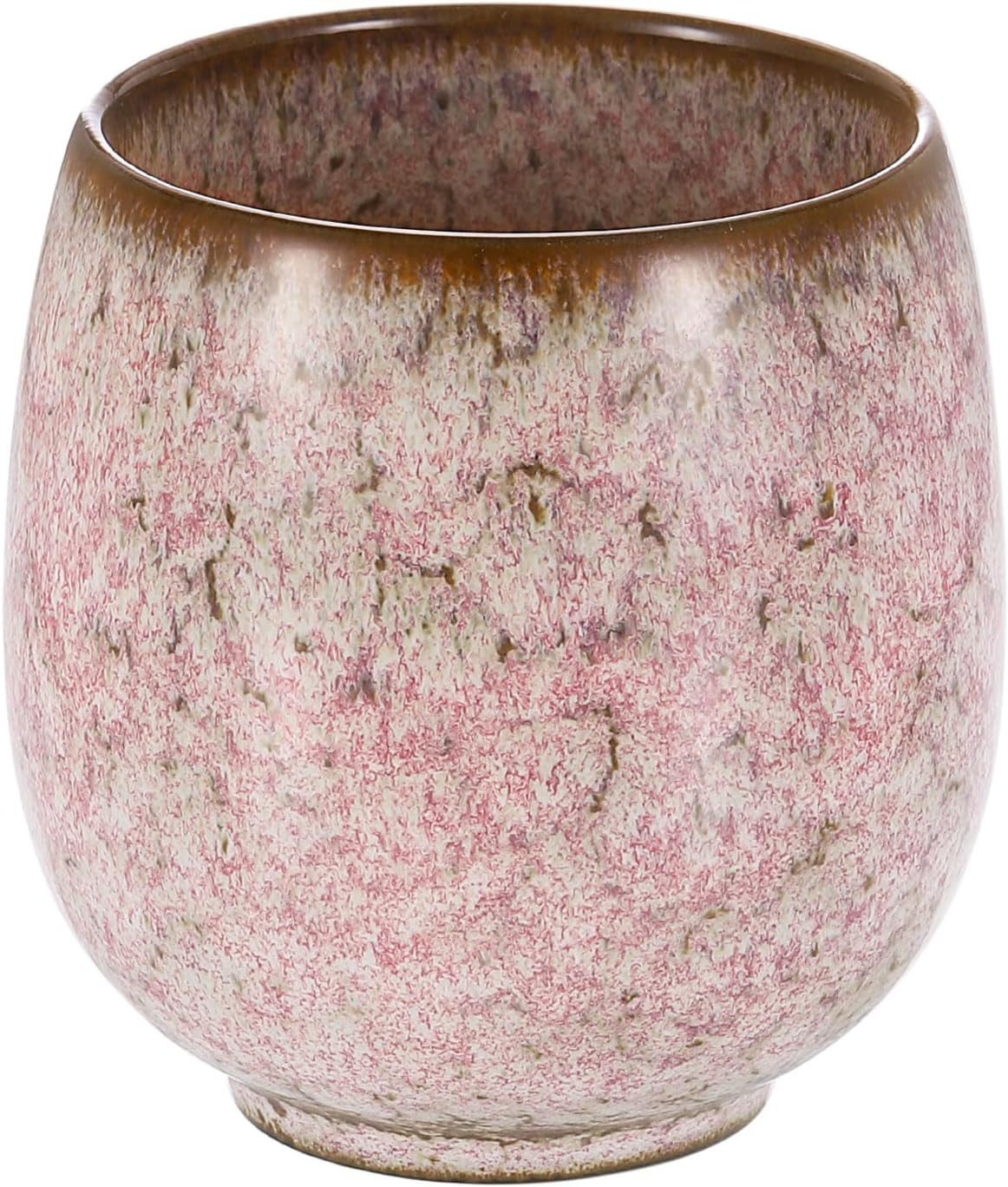 Chinese Ceramic Teacups 5.75oz Traditional Gong Fu Tea Set Ceramic Mate Teacup Japanese No Handle Small Coffee Cup for Mate Tea Coffee Wine Drinks, Light Pink