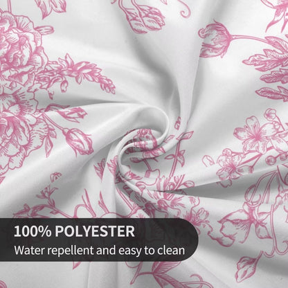 Floral Tablecloth 70x70 Inch Round, Pink Flower Table Cloth, Chinoiserie Floral Tablecloths Polyester Fabric Farmhouse Decorative for Spring Home Kitchen Dining Party