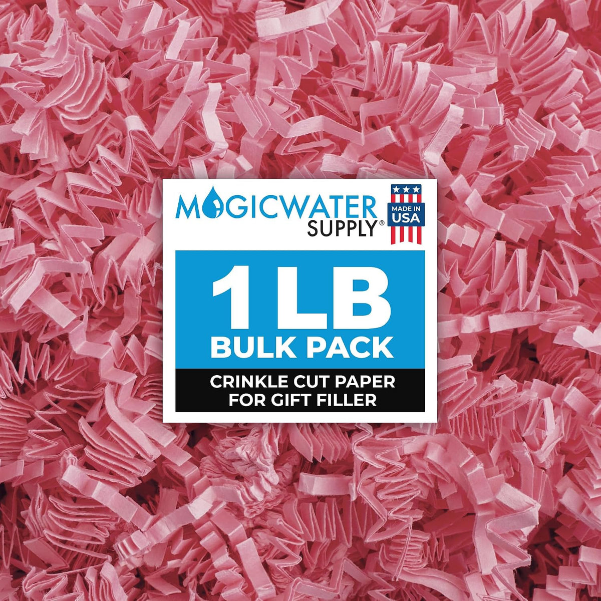 MagicWater Crinkle Cut Paper for Gift Baskets - 1 LB - Light Pink